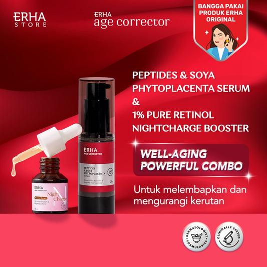 ERHA Age Corrector Well-Aging Combo Powerful Hydration & Plumpy - Peptides Serum & 1% Pure Retinol