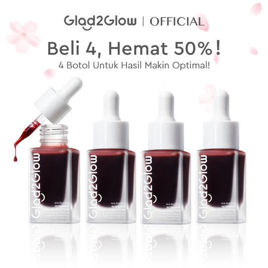 [Hemat 4PCS] Glad2Glow Serum Series - Brightening Mencerahkan Mengurangi Flek Menghaluskan Kulit Meratakan Warna Skincare Kulit Memudarkan Jerawat Niacinamide AHA BHA Centella 377 Perawatan Kulit Peeling Lembut Eksfoliasi Tidak Perih g2glow official store