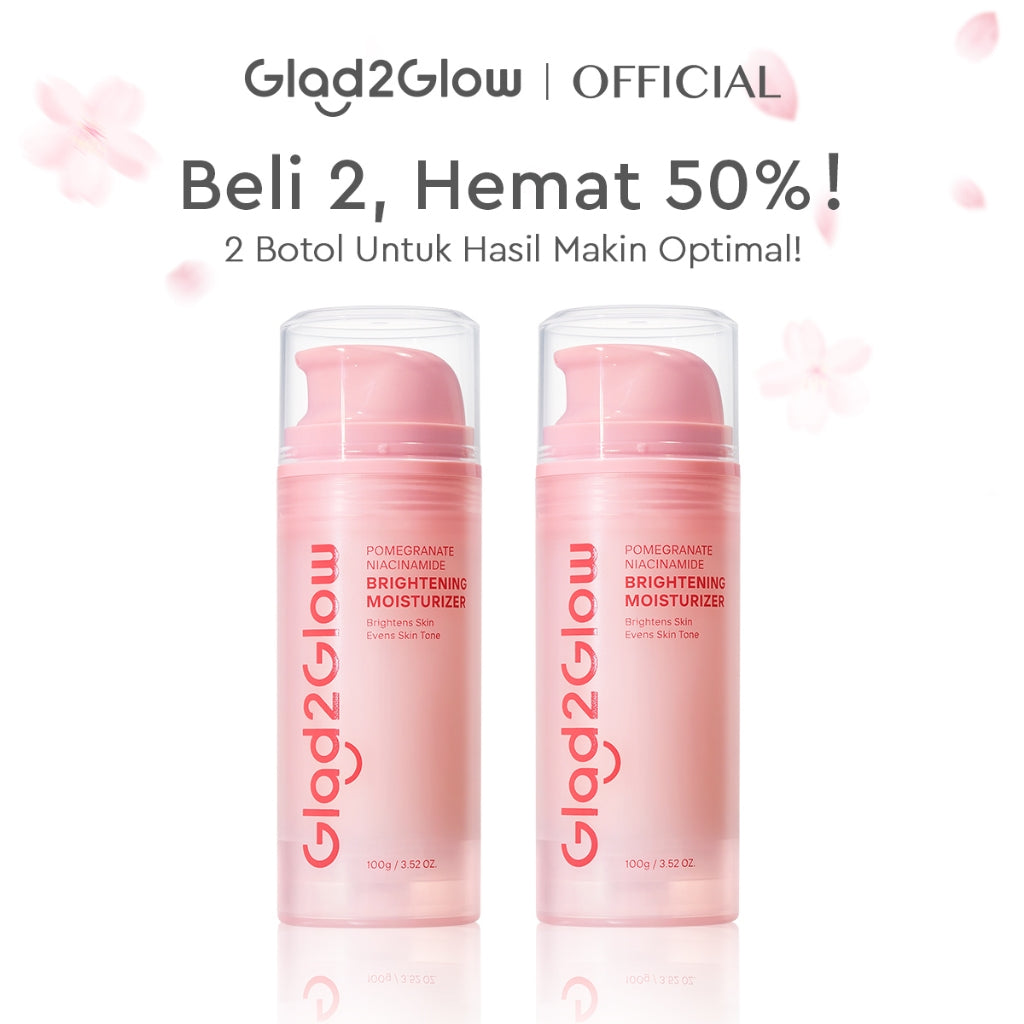 [Hemat 4PCS]Glad2Glow Moisturizer Series Mencerahkan Pencerah Wajah Anti Jerawat Penuaan Hilangkan Flek Tenangkan Kulit Niacinamide 377 Retinol Centella Skincare Pelembab Esensi Perawatan Kulit Pelembab Pembersih day cream tone up g2glow official store