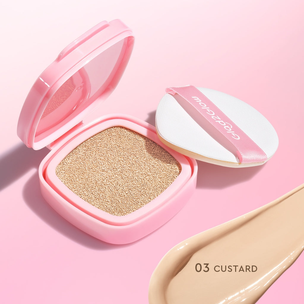 Glad2Glow Perfect cover cushion  Setting  dengan kandungan skincare mencegah kekusaman dan kulit kering sepanjang hari G2G Concealer Foundation Wajah Extract Mencerahkan Lasting refill Compact g2glow official store