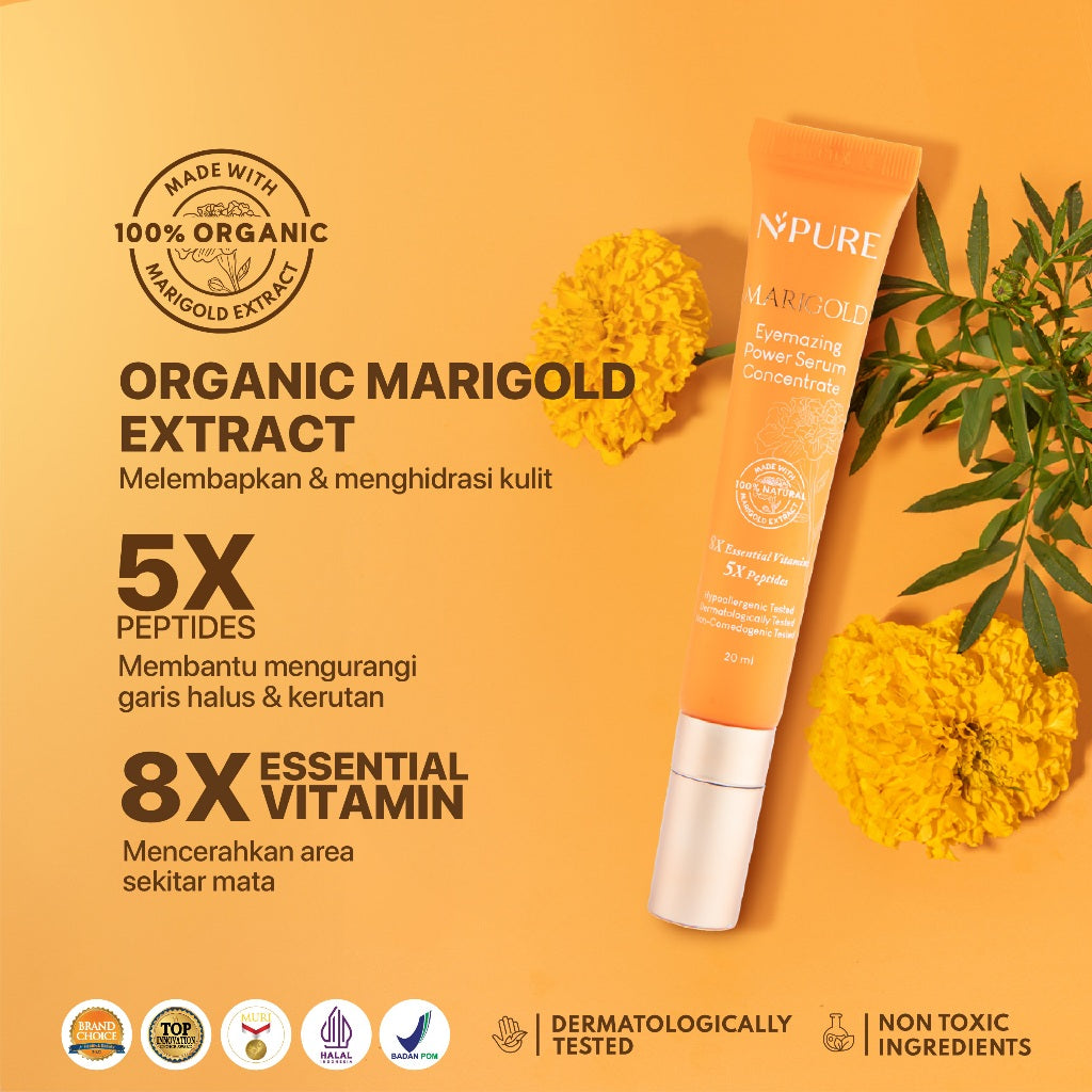 EYE SERUM - NPURE Eye Serum / Marigold / Eyemazing Power Serum Concentrate/ Krim Mata / Anti Mata Hitam Panda / Kantong Mata