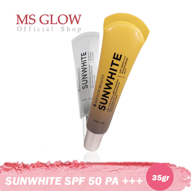 MS GLOW SUNWHITE SPF 50 PA+++ SUNSCREEN KEMASAN BARU