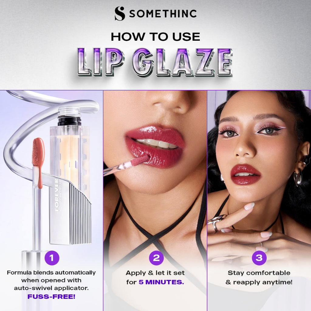 SOMETHINC Forever Stay Comfort Lip Glaze - Transferproof Lip Glaze, Awet Digunakan 24 Jam | Ringan Digunakan Di Bibir, Dengan Warna Menyala, Mampu Menutup Warna Bibir Gelap