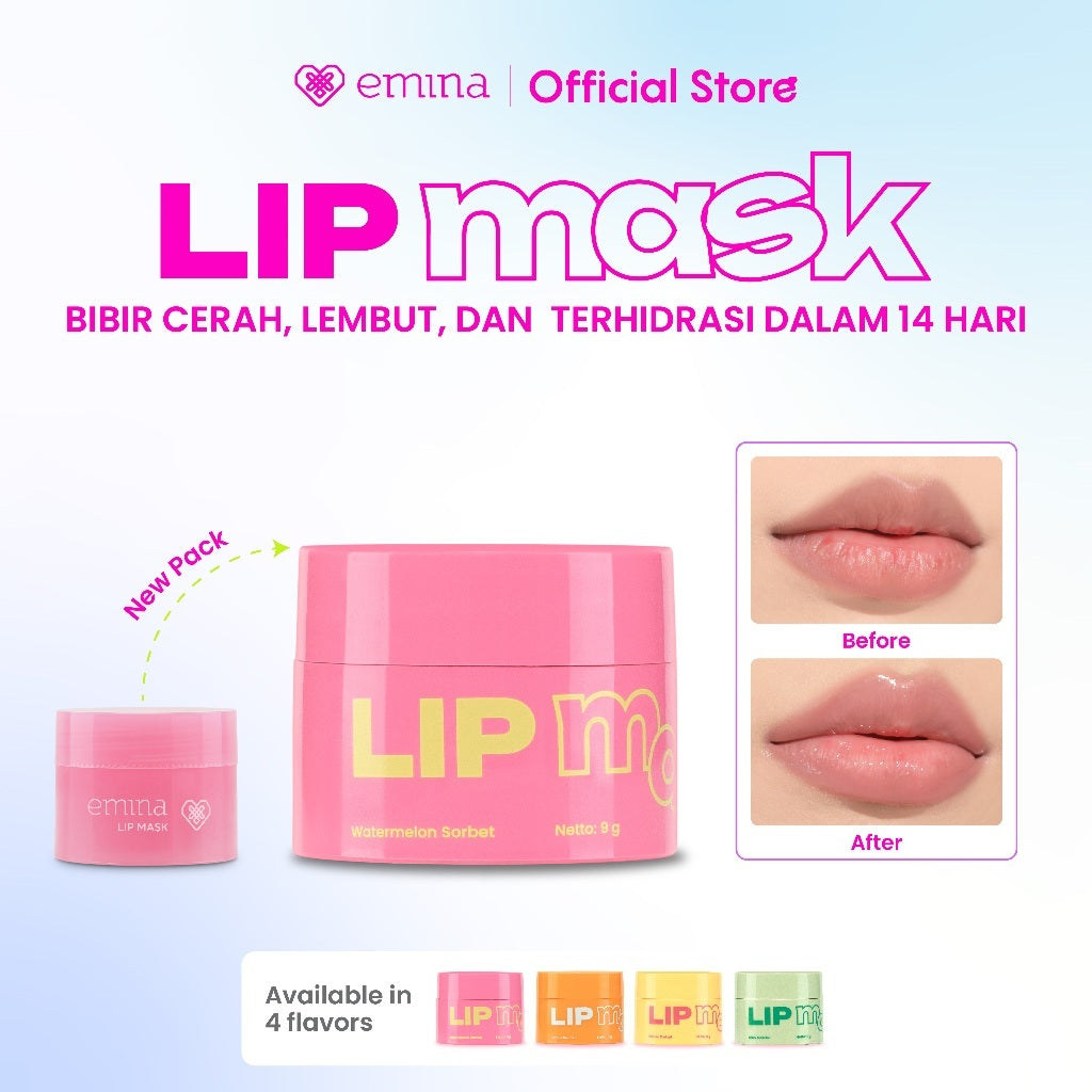 [SPECIAL 11.11] Emina Lip Mask x Musik Tiger - Masker Perawatan Bibir Lembab, High-Moisture Tech, Mencerahkan bibir, menghaluskan dan melembabkan