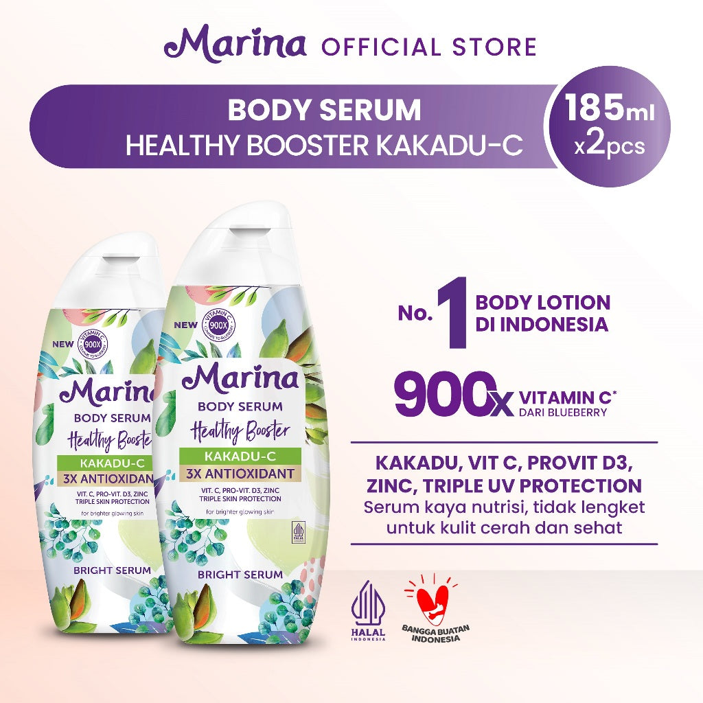 Marina Healthy Booster Bright Serum Kakadu [ 185ml - 2pcs ] - Exp : 05.2027