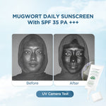 ACNAWAY Mugwort Daily Sunscreen SPF 35 PA+++ – Sunscreen Wajah Ringan UV Protection Lightweight No Whitecase No Comedogenic Acne Calming Tabir Surya Cepat Menyerap untuk Kulit Berjerawat Melembapkan & Melindungi Kulit Berjerawat Cocok Semua Jenis Kulit