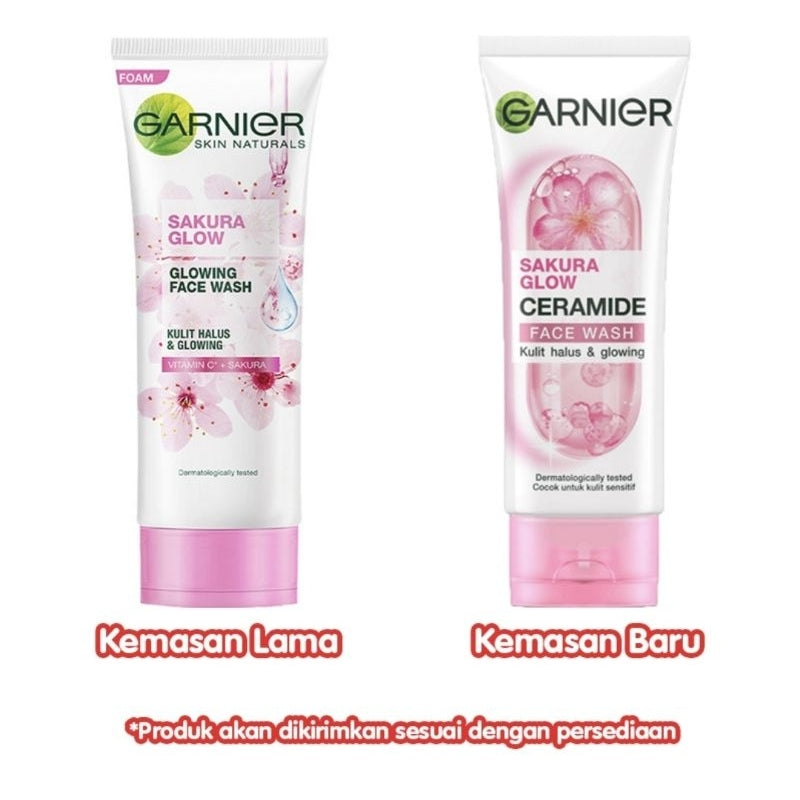 Garnier Sakura Glow Pembersih Wajah Tube 100 ml