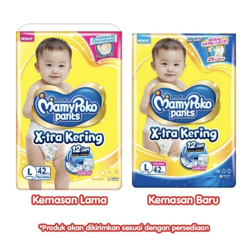Mamy Poko X-tra Kering Popok Celana Bayi L 42 pcs