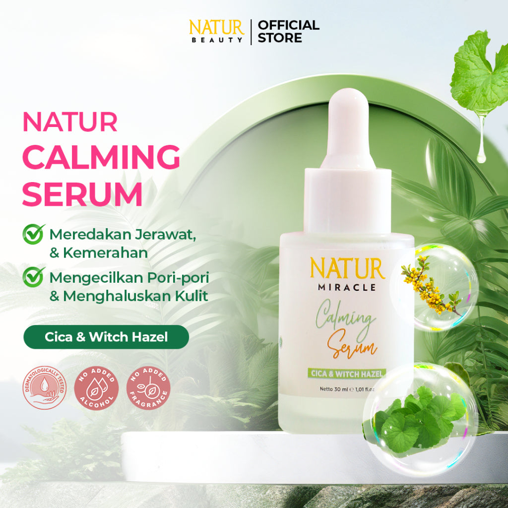 Natur Miracle Calming Face Serum : Cica & Witch Hazel - Serum Wajah Berjerawat