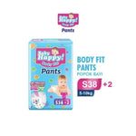 Baby Happy Body Fit Pants Popok Celana S 38+2 pcs