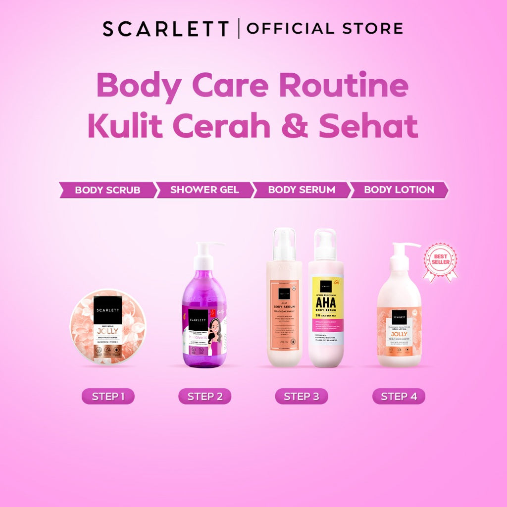 Scarlett Fragrance Brightening Shower Gel Pomegrante | Body Wash | Sabun Mandi Cair