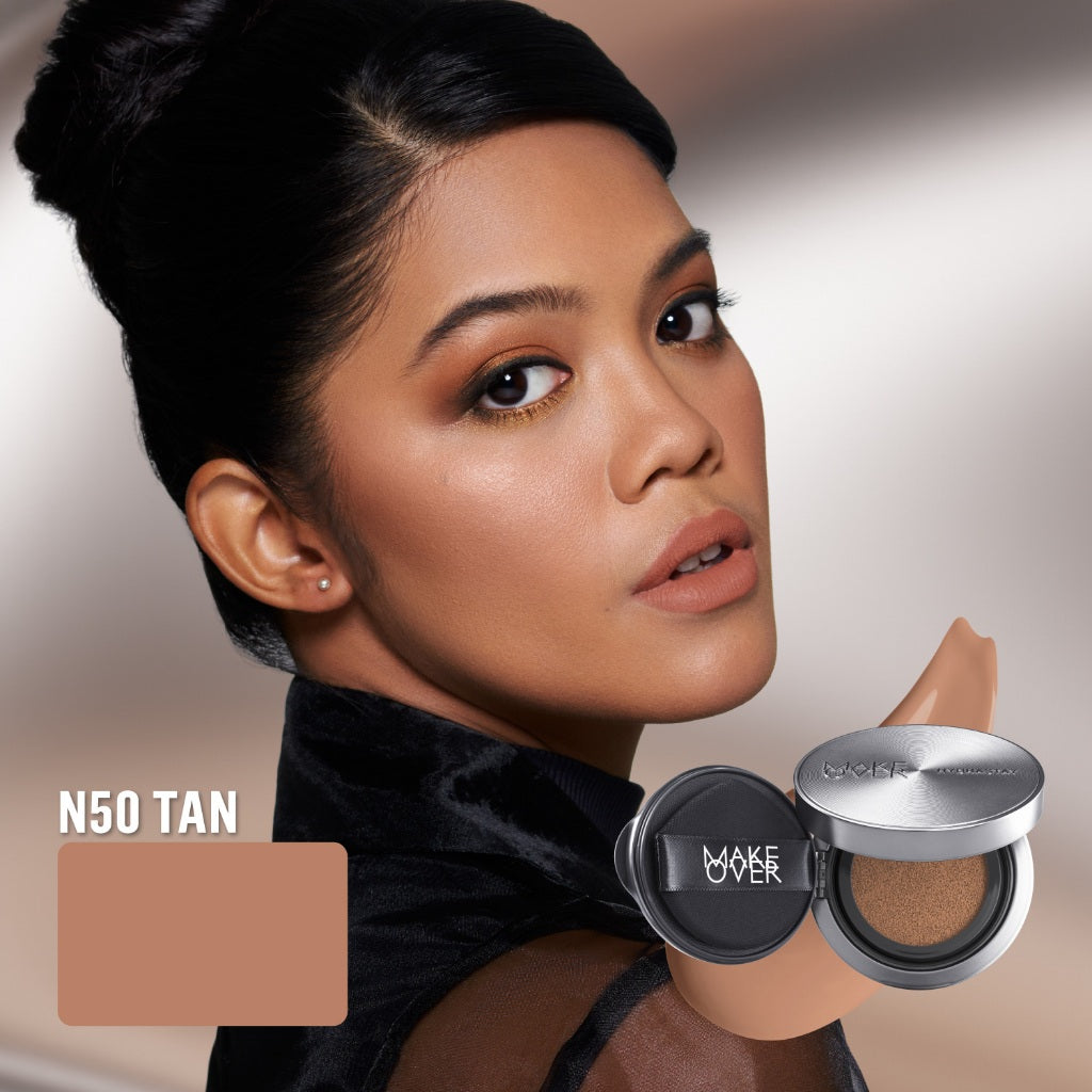 [SPECIAL 11.11] NEW! MAKE OVER Hydrastay Prismatic Glass Cushion - Glow Aqeela Sargio Cushion Plumpy Tahan Cuaca Panas Lembab Anti Crack Smudgeproof Tidak Cakey Tidak Crease High Coverage Tahan Banting Radiant Foundation Compact Makeup