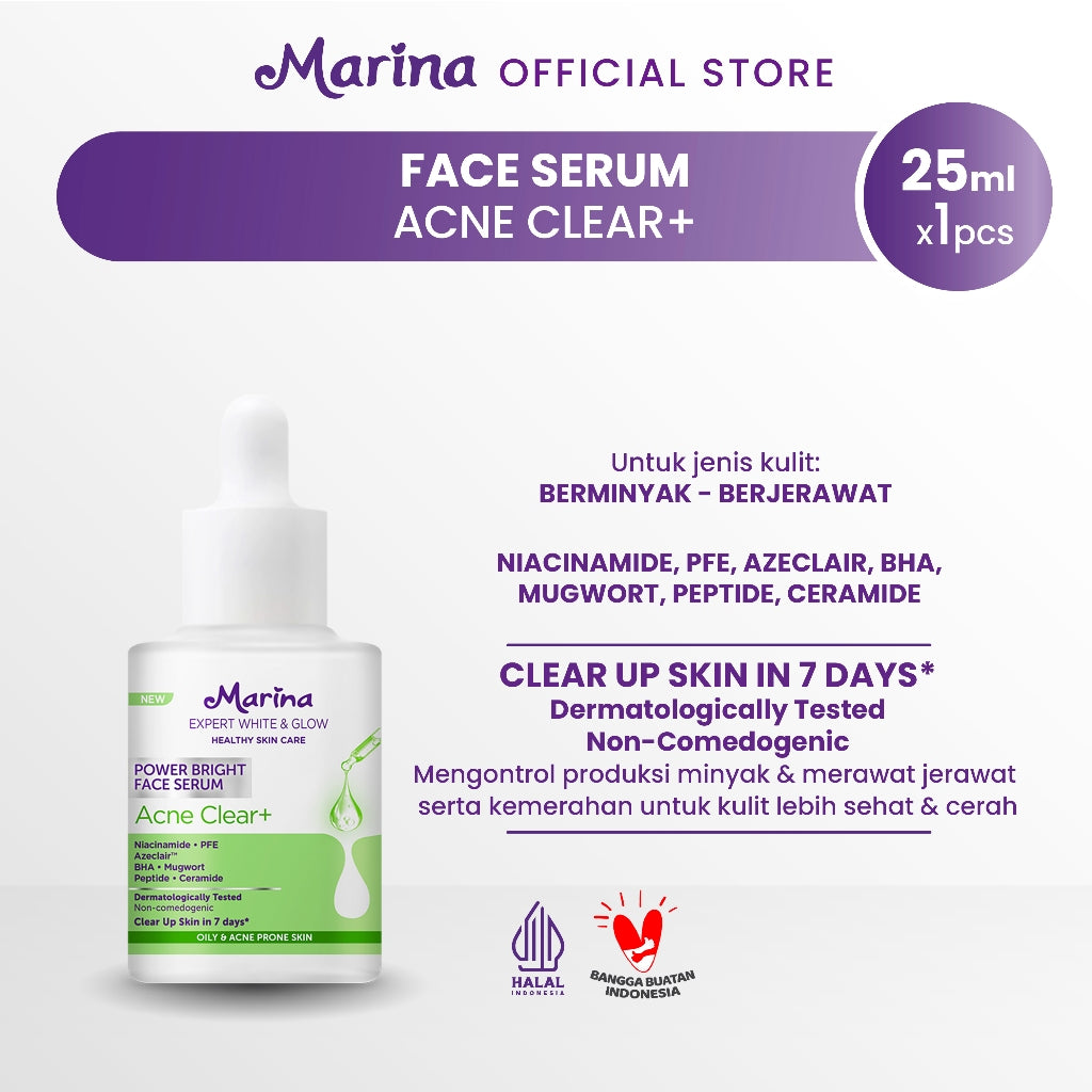 Marina Expert White & Glow Power Bright Face Serum – Acne Clear+ - Exp : 01.2026