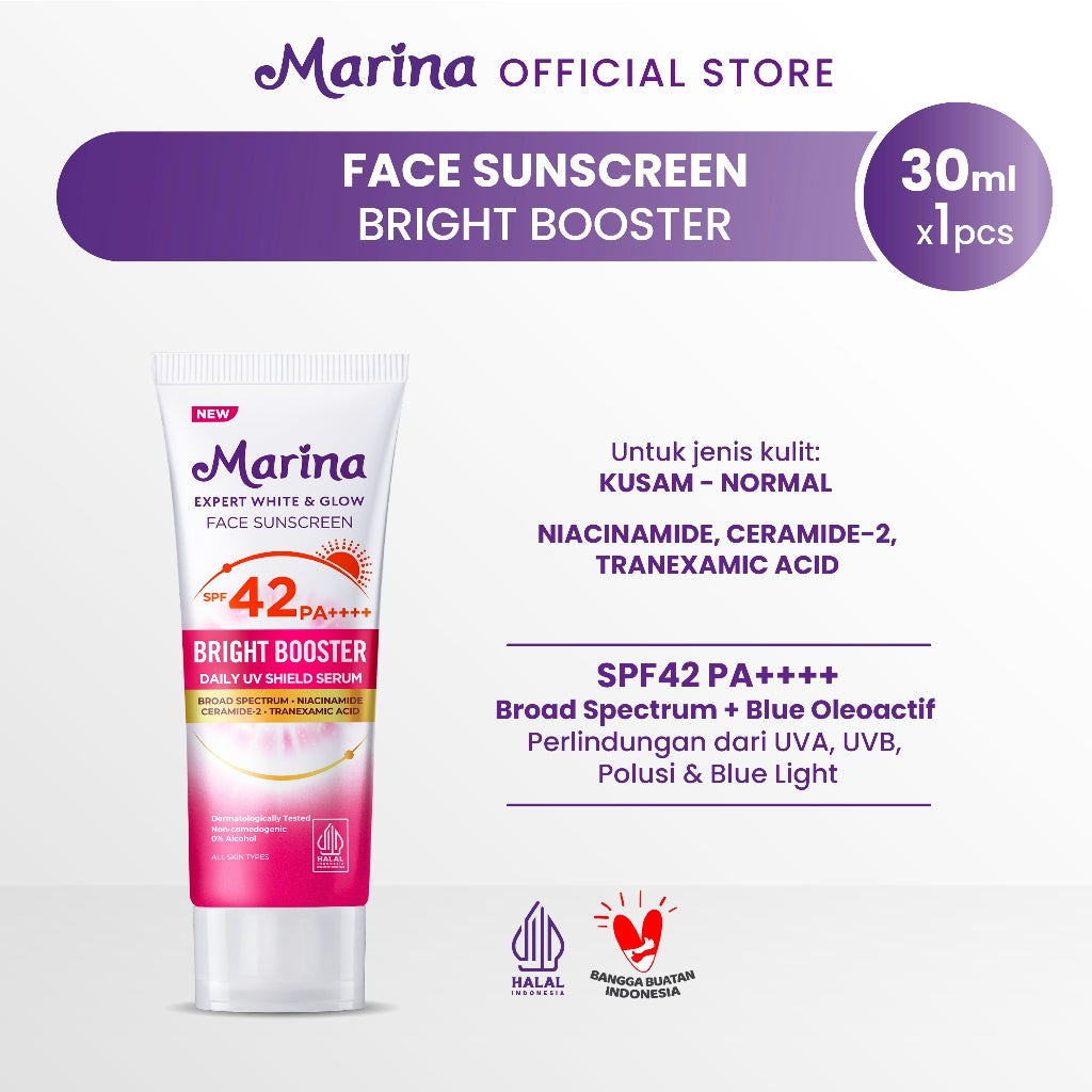 Marina Expert White & Glow Daily UV Shield Face Sunscreen [30ml] - Exp : 03.2027