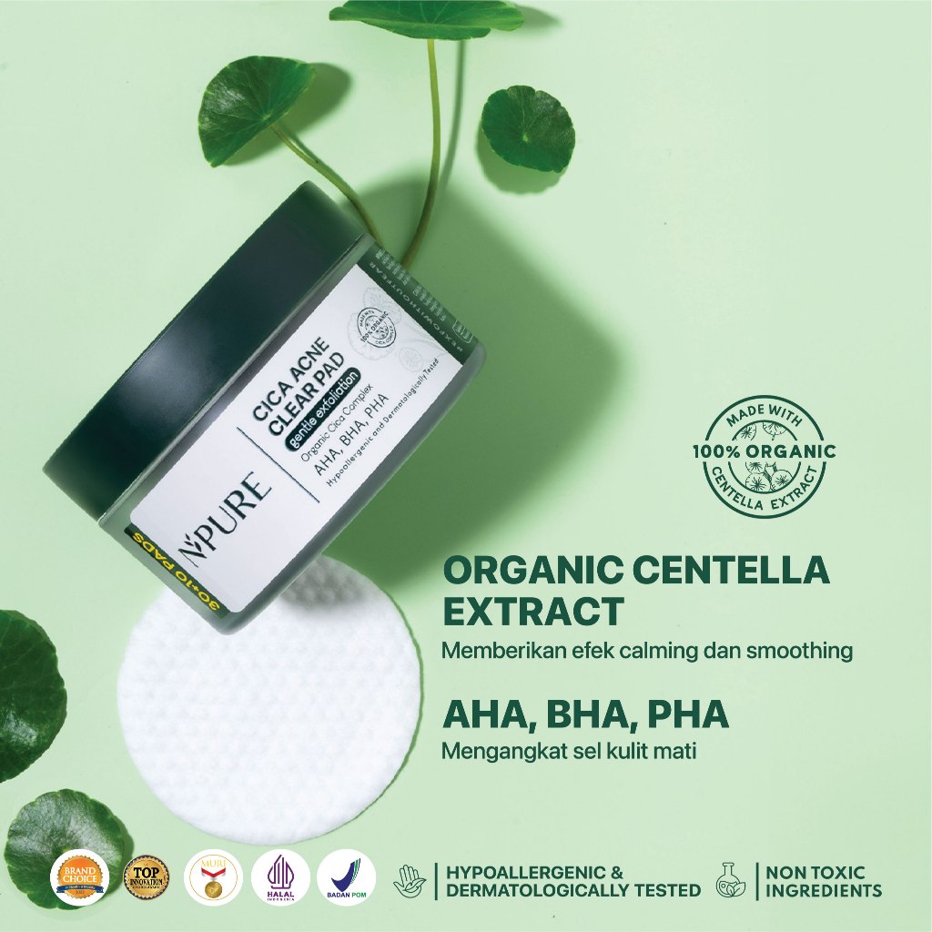 EXCLUSIVE CREATOR - BELI 2 LEBIH MURAH - NPURE Cica Clear Pad + Licorice Brightening Pad / Gentle exfoliation