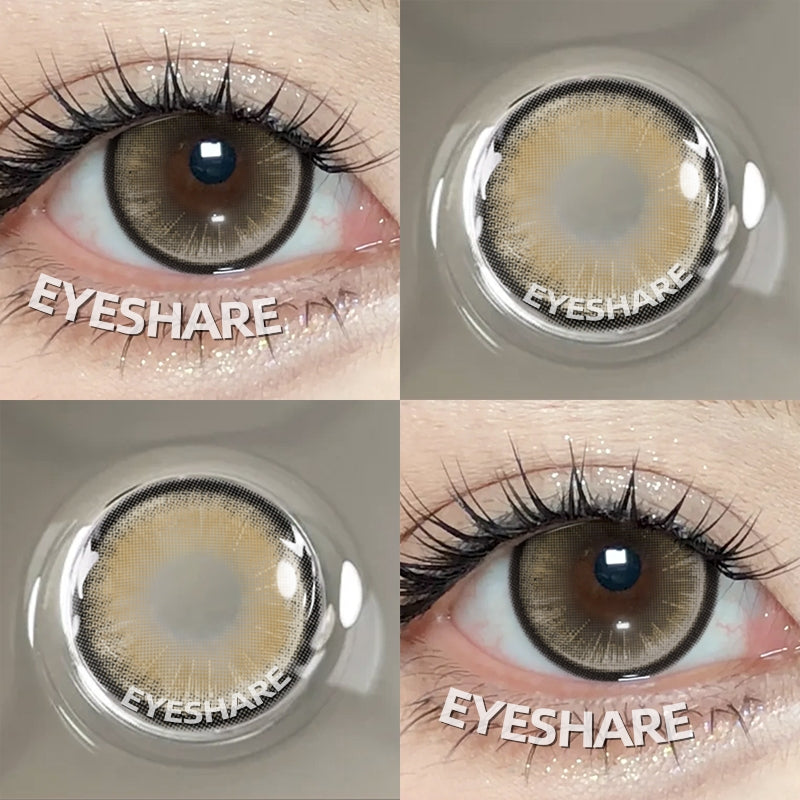 Eyeshare Softlens (Gratis Kotak Cermin) Boston Brown 14.2MM 1Pasang Lensa Kontak Warna Natural