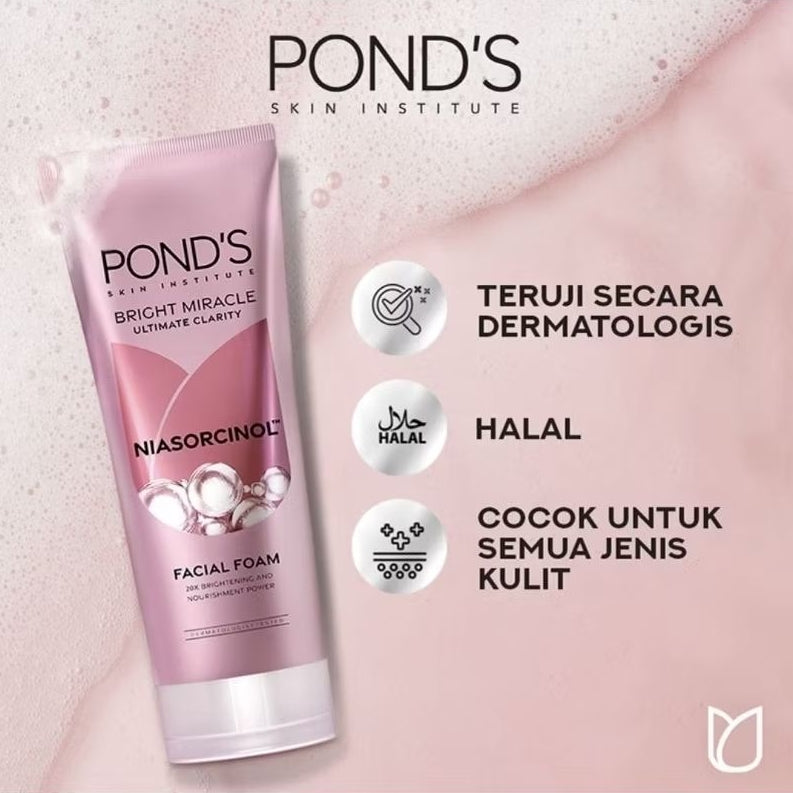 Ponds Bright Miracle Niasorcinol Pembersih & Pencerah Wajah Foam 100 g