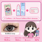 [Beli 1 Gratis 2 Hadiah] UYAAI Softlens Normal 14.00-15.00mm 1Pasang Softlens+120ML Air Pencuci Softlens+Lenscase