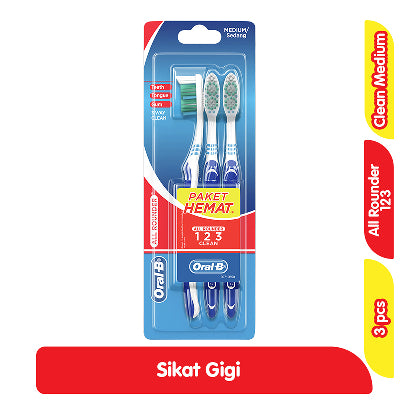 Sikat gigi Oral-B Cross Action Deep Clean Sikat Gigi Anti Plak Lembut 3 pcs