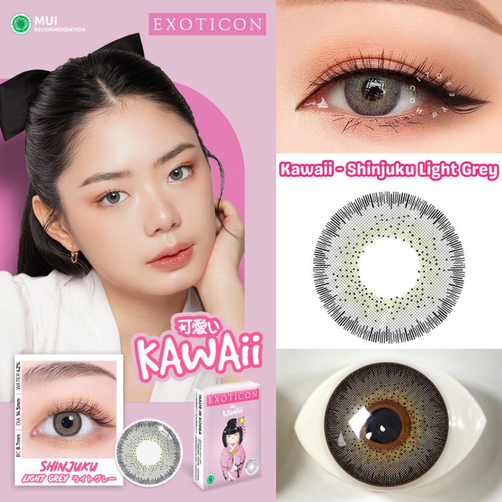Exoticon Softlens Kawaii Series Harajuku Brown | Asakusa Blue | Shinjuku Light Grey | Shibuya Grey