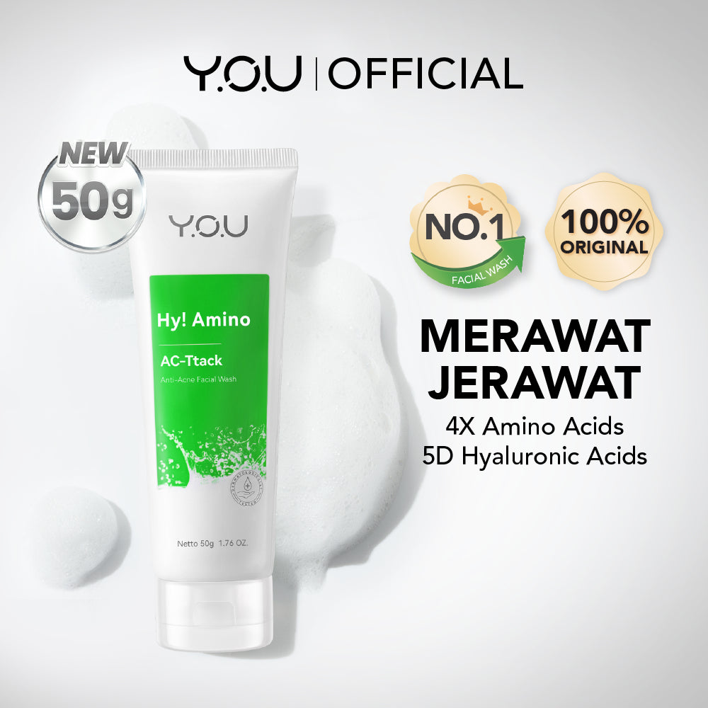 YOU Hy! Amino+ 1.5% BHA Fight Acne Gel Cleanser Amino Facial Wash Low pH Gentle Gel Salicylic Acid Acne Facial Wash Centella Sabun Pembersih Wajah Jerawat