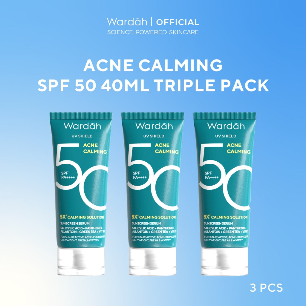 [TRIPLE PACK] Wardah UV Shield Sunscreen SPF 35 SPF 50 Airy Smooth Essential Gel Acne Calming Aqua Fresh Tone Up Physical - Skincare