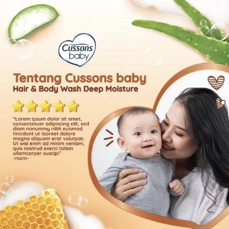 Cussons Baby Sampo & Sabun Mandi Bayi Deep Moisture Refill 375 ml