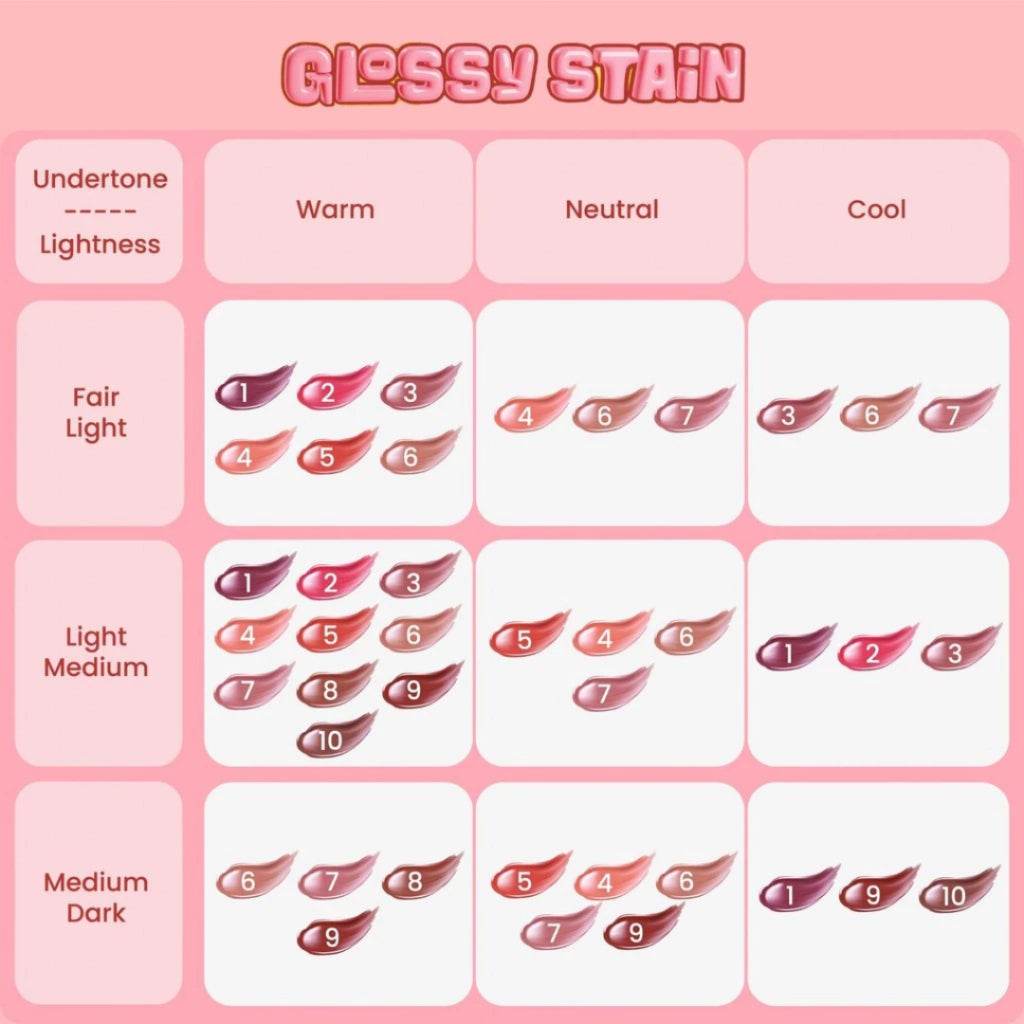Emina Glossy Stain Lip Tint Bibir Glossy Finish Melembabkan