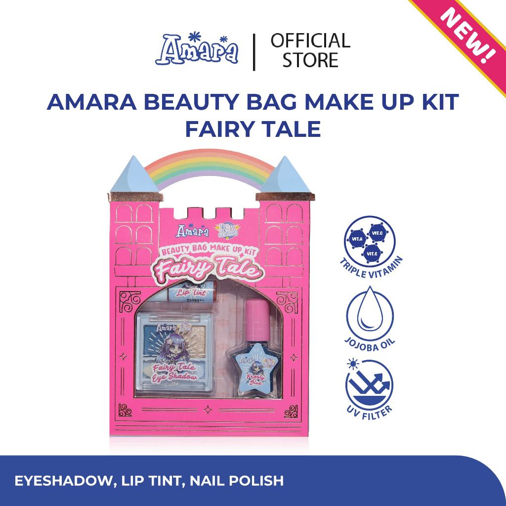 Amara Beauty Bag Makeup Kit Fairy Tale / Mainan Anak / Make Up Anak BPOM