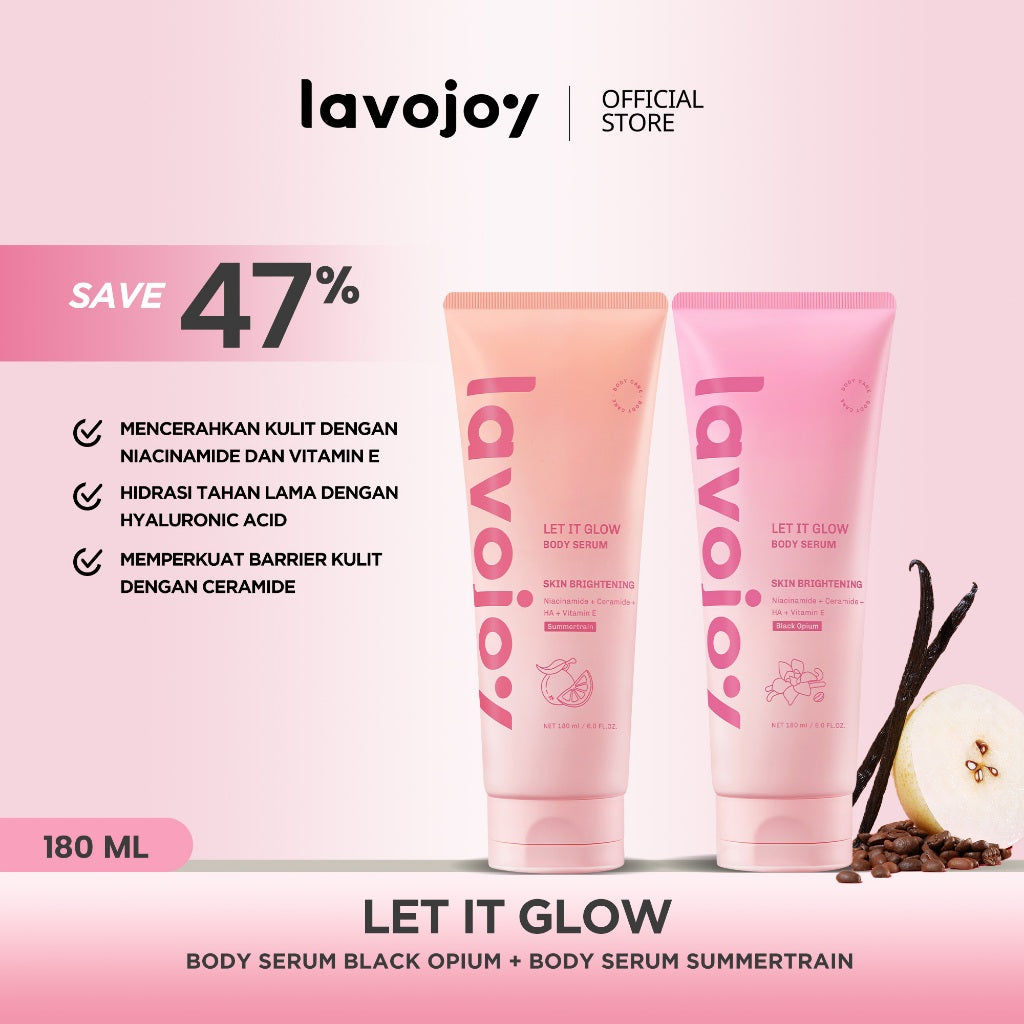[BODY SERUM TWINPACK] Lavojoy Let It Glow Body Serum Skin Brightening Upgraded Version | Body Lotion Untuk Mencerahkan Dan Melembabkan Kulit Dengan Niacinamide + Ceramide + Vitamin E
