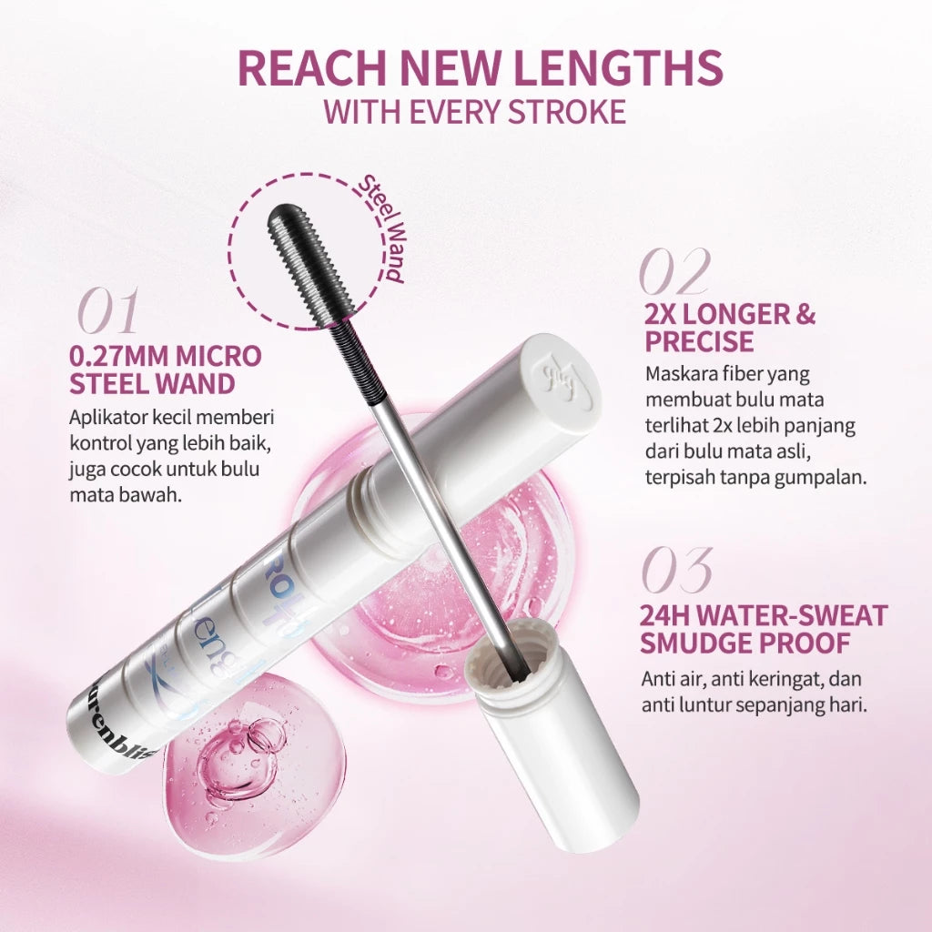 BNB BARENBLISS  Roll To Volume | Roll To High Mascara |Roll To Length | Roll To Clean | Black Eclipse Eyeliner