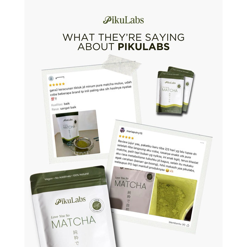 OFFICIAL STORE - PikuLabs Pure Matcha Powder 100gr | 100% Pure, No Additives