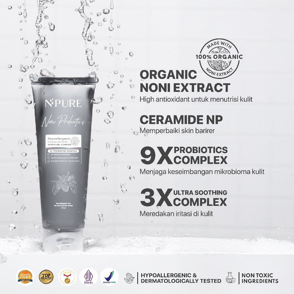 BUY 1 GET 1 - NPURE Noni Cleanser 100ml + 50ml / Sabun Muka Kulit Sensitif / Gentle Skin Cleanser / Pembersih Wajah Hypoallergenic / Eksim / Eczema / Semua Jenis Kulit