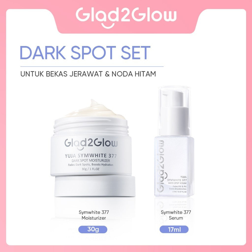Glad2Glow Yuja Symwhite 377 Dark Spot Moisturizer menghilangkan bekas jerawat brightening night cream day cream Hilangkan Flek & Tenangkan Kulit Skincare Pelembab Esensi Wajah Perawatan Kulit Pelembab Wajah Pembersih day cream tone up g2g official store