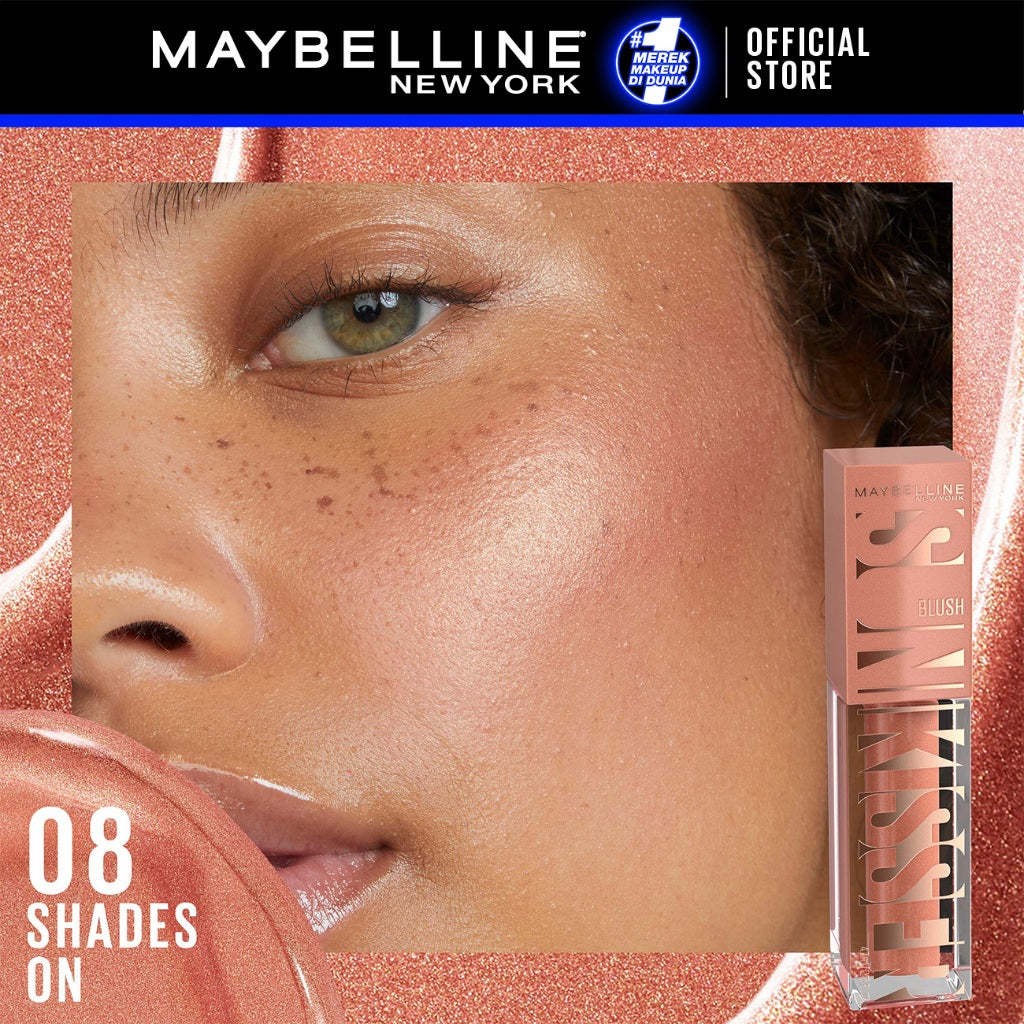 MAYBELLINE OFFICIAL Sunkisser Liquid Blush 5.4mL Instant Fresh Cheeks Glow Matte Cream Blush Liquid Blush Highlighter Blush On Cair Buildable Mudah Di Blend Pigmented Ringan Tahan Lama Tinted Serum