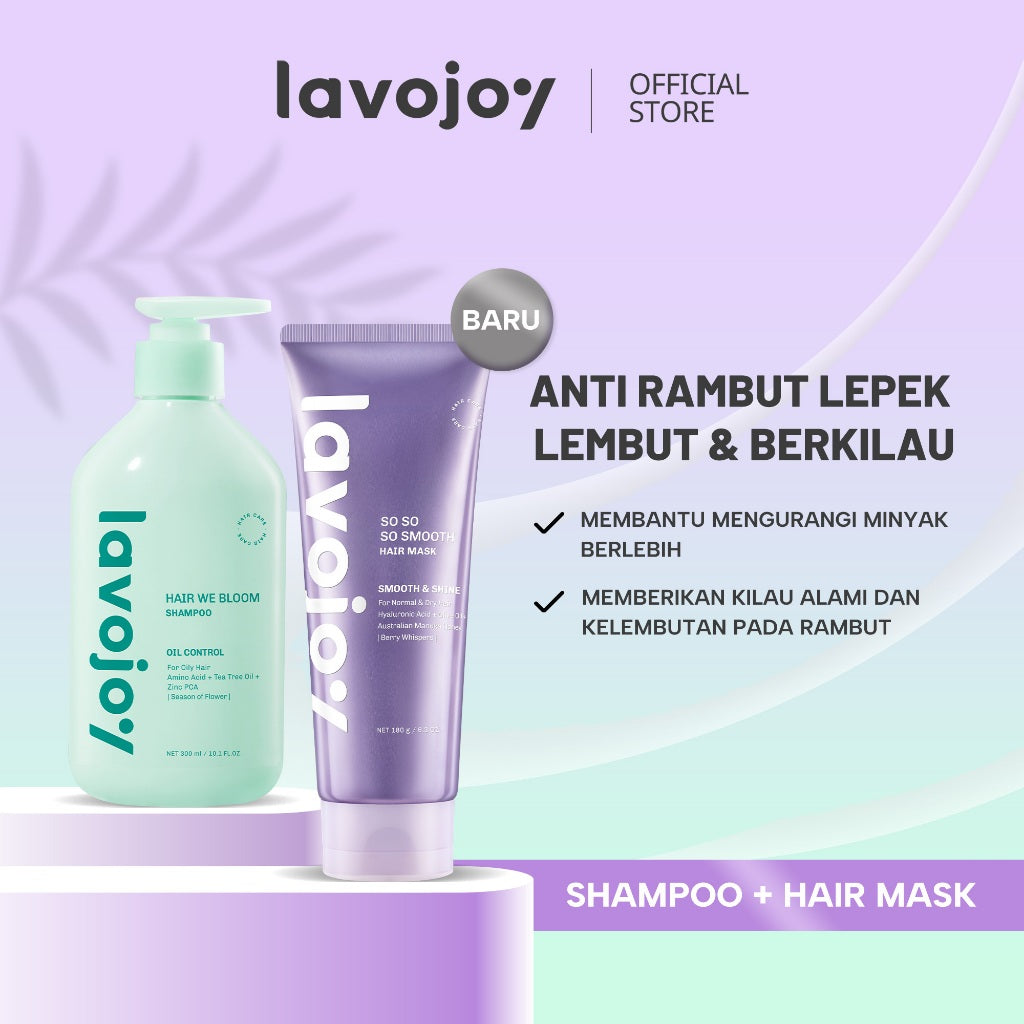 Lavojoy So So So Smooth Hair Mask 180gr | Masker Rambut Lembut Anti Kusut Frizzy | Masker Rambut Berkilau | Masker Rambut Kering | Repair Hair Mask with Hyaluronic Acid + Triple Seed Oil + Australian Manuka Honey