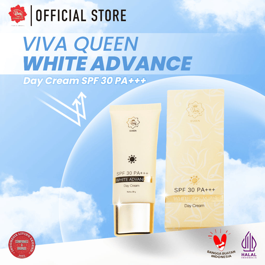 Viva Queen White Advance Day SUNSCREEN Cream SPF 30 PA+++ with NIACINAMIDE, UV A & B & BLUE LIGHT PROTECTION & Extra Emollient & Moisturizer