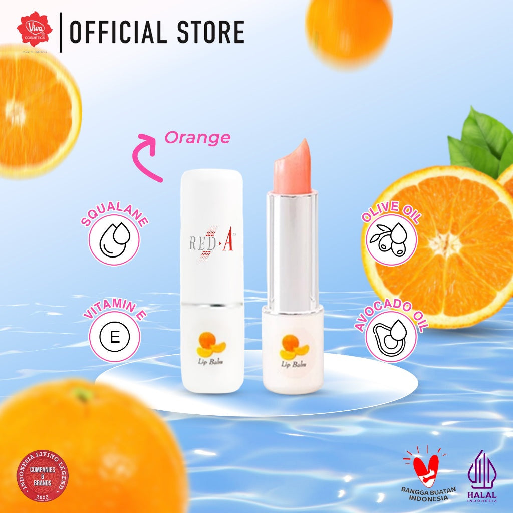 Red-A Lip Balm with VIT E, Olive, Squalane & Avocado Oil - 3gr (tersedia 5 varian)