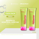 Emina Bright Stuff Acne Prone Face Wash 100 mL Twin Pack - Sabun Muka Mencerahkan untuk Kulit Berjerawat