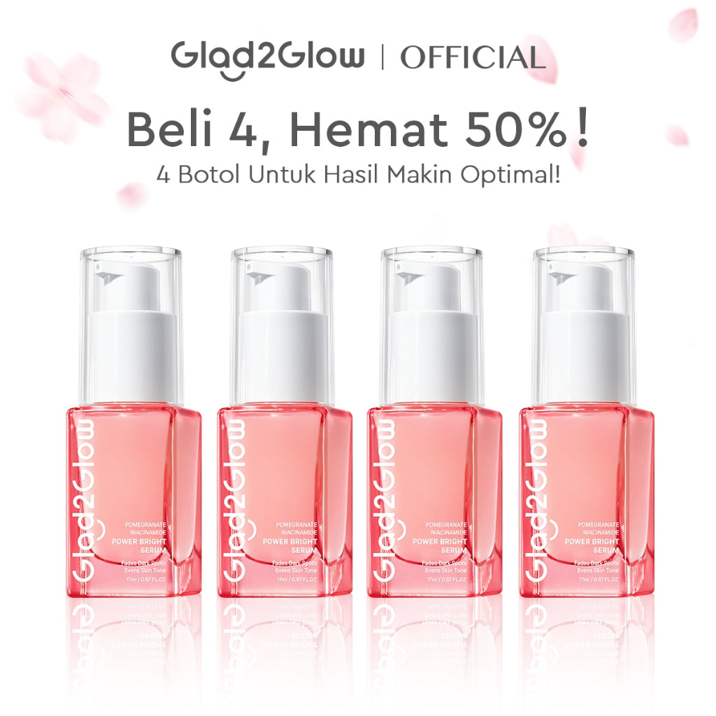[Hemat 4PCS] Glad2Glow Serum Series - Brightening Mencerahkan Mengurangi Flek Menghaluskan Kulit Meratakan Warna Skincare Kulit Memudarkan Jerawat Niacinamide AHA BHA Centella 377 Perawatan Kulit Peeling Lembut Eksfoliasi Tidak Perih g2glow official store