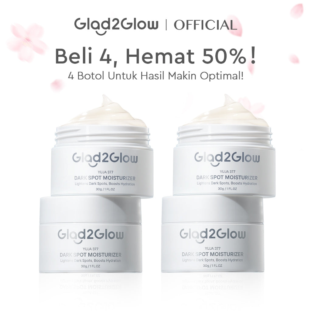 [Hemat 4PCS]Glad2Glow Moisturizer Series Mencerahkan Pencerah Wajah Anti Jerawat Penuaan Hilangkan Flek Tenangkan Kulit Niacinamide 377 Retinol Centella Skincare Pelembab Esensi Perawatan Kulit Pelembab Pembersih day cream tone up g2glow official store