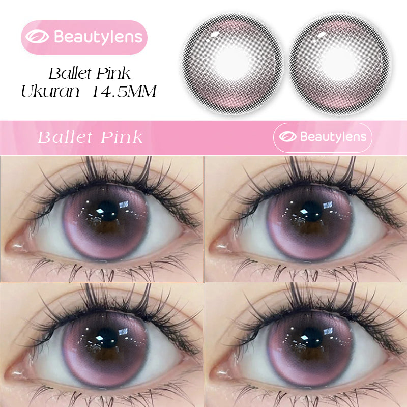 Ballet Pink BEAUTYLENS Softlens normal/minus(0.00s/d-8.00) berwarna Lensa korea 14.5mm contact lens