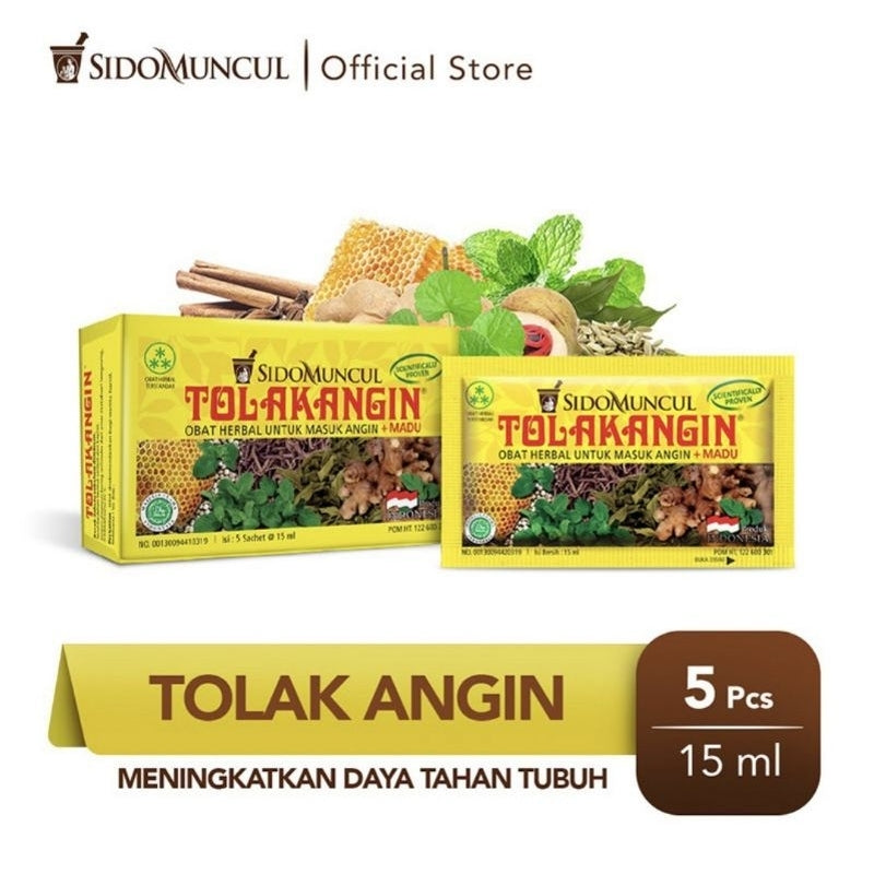 SidoMuncul Tolak Angin Masuk Angin Cair Sachet 5 x 15 ml