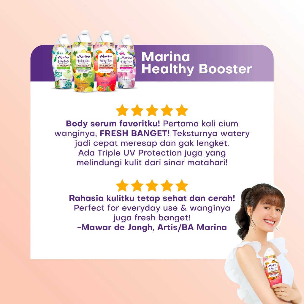 Marina Healthy Booster Bright Serum Kakadu [ 185ml - 2pcs ] - Exp : 05.2027