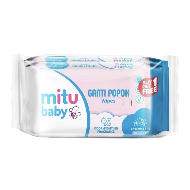 Mitu Baby Tisu Basah Bayi Ganti Popok 50 s - Beli 1 Gratis 1