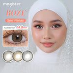 [0.00 s/d -6.00] Magister Softlens Minus Rose softlens 14 mm Lensa kontak berwarna Nude Brown