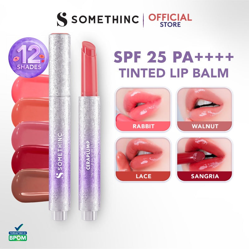[GRATIS HADIAH] SOMETHINC Ceraplump Tinted Lip Balm SPF25 PA++++ - Warna Untuk Melembabkan & Memperkuat Lip Barrier | Glowy Finish, Untuk Bibir Terlihat Lebih Sehat & Plumpy