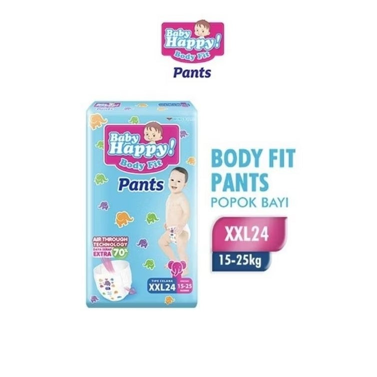 Baby Happy Body Fit Pants Popok Celana Bayi XXL 24 pcs