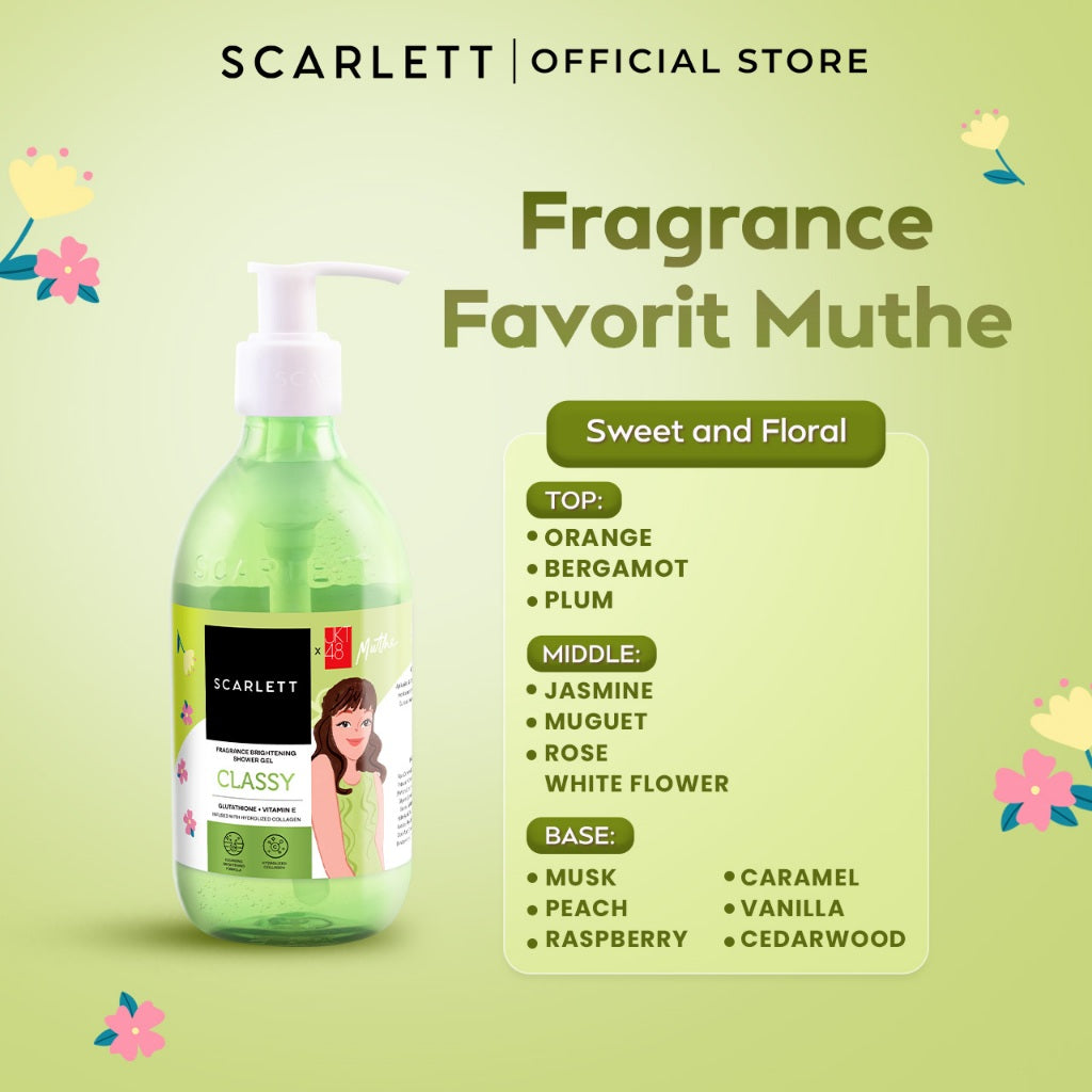 Scarlett Fragrance Brightening Shower Gel Classy | Body Wash | Sabun Mandi Cair