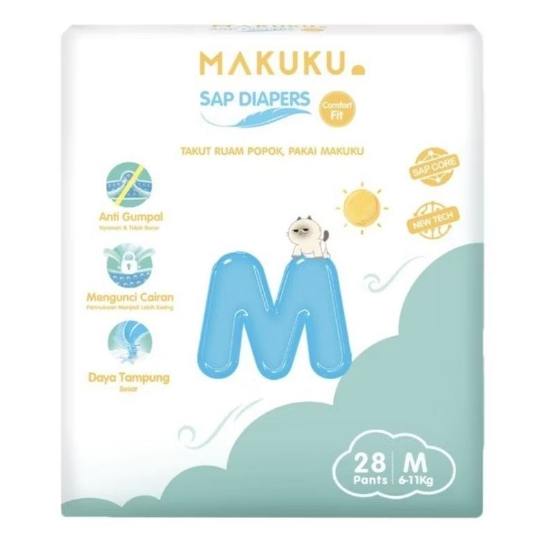 Makuku SAP Comfort Fit Popok Celana Popok Bayi M 28 pcs